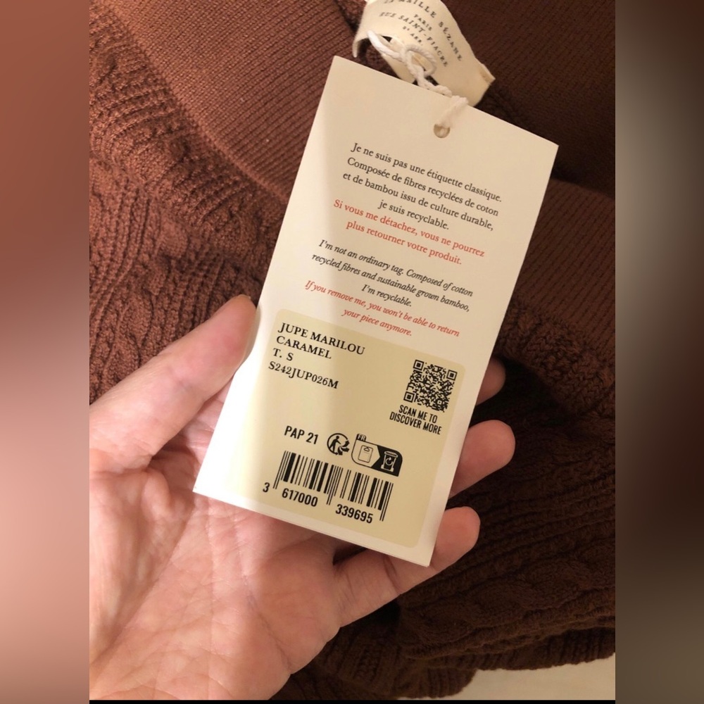 NWT Sezane Marilou  Skirt  Size S Caramel sold out - Picture 7 of 9